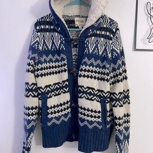 Blue and White Christmas Pattern Sweater